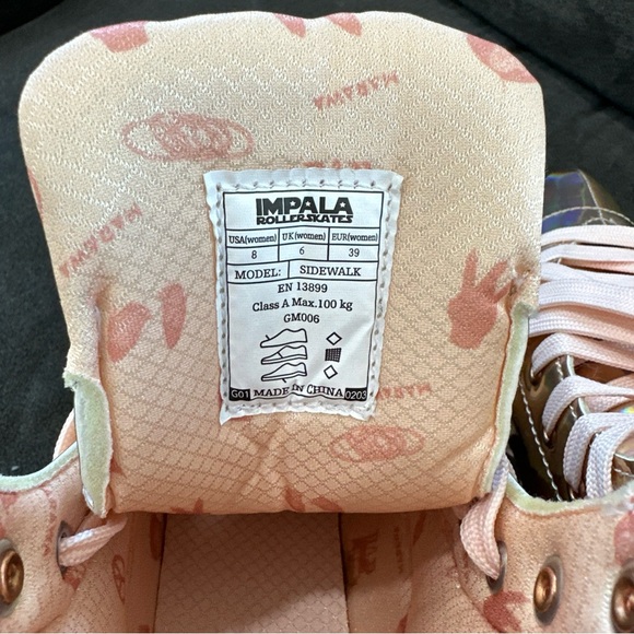 IMPALA Holographic Roller Skates, Marawa Pink Rose Gold Retro Disco Y2K - Size 8 - Picture 14 of 15